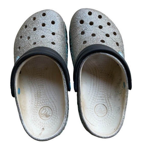 Crocs Unisex Limited Edition Glitter Penguin Clog Mule M4/W6 - Picture 2 of 8